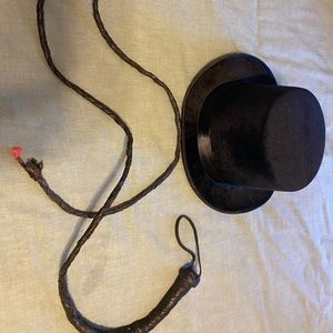 Halloween circus ring master hat and whip